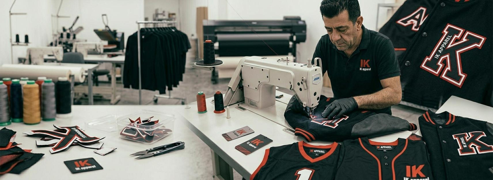 Tackle twill manufacturer for UK apparel buyers, stitched names and numbers, varsity jacket letters, football jerseys, baseball jerseys, teamwear, school uniforms, and custom twill applique